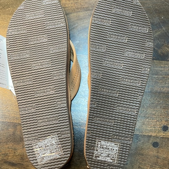 Rainbow wide strap double layer flip flops- color is sierra brown - Picture 4 of 5